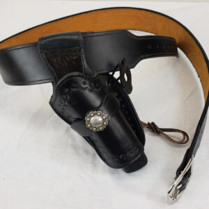 (A-5) Mernickle Holster CFD-20-LR "Low-Ride" Holster/Belt Combo (New Generation - Exposed Rawhide Lining)